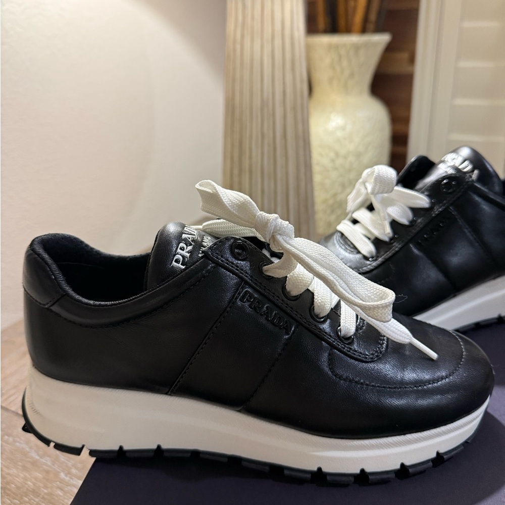 Prada Women's Black leather Sneakers!
